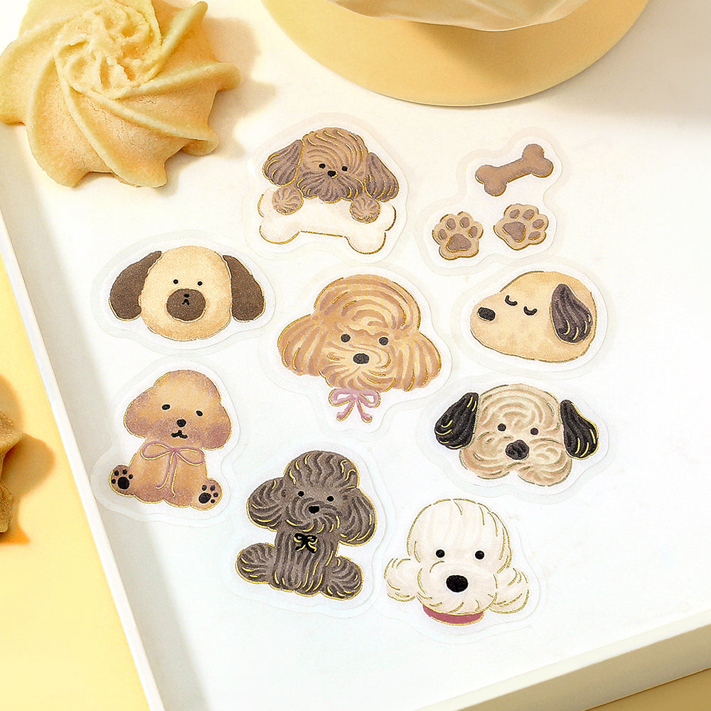 BGM Foil Stamping Flake Seal: Fluffy Animals - Meringue Dog — detail view