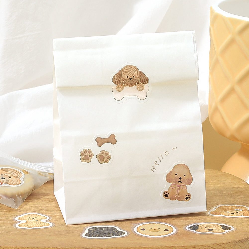 BGM Foil Stamping Flake Seal: Fluffy Animals - Meringue Dog — with packaging