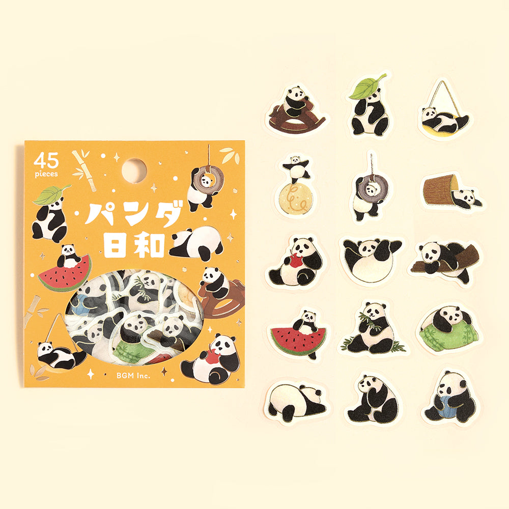BGM Foil Stamping Flake Seal: Panda Days – Daily Life — side view