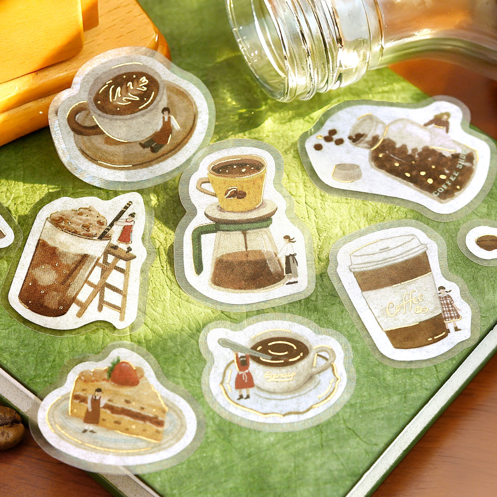 BGM Foil Stamping Flake Seal: Petit Story Cafe — detail view