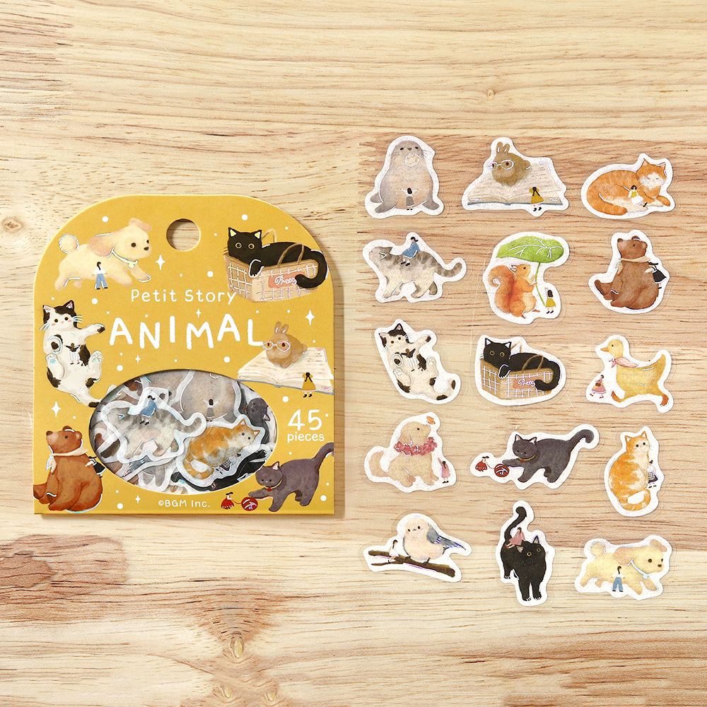 BGM Foil Stamping Flake Seal: Petit Story Animals — side view