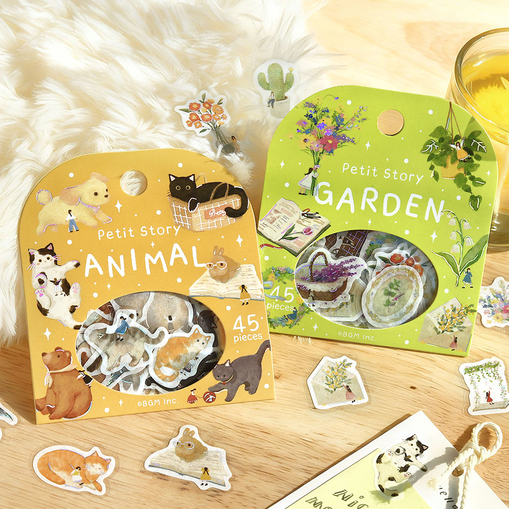 BGM Foil Stamping Flake Seal: Petit Story Animals — angle view