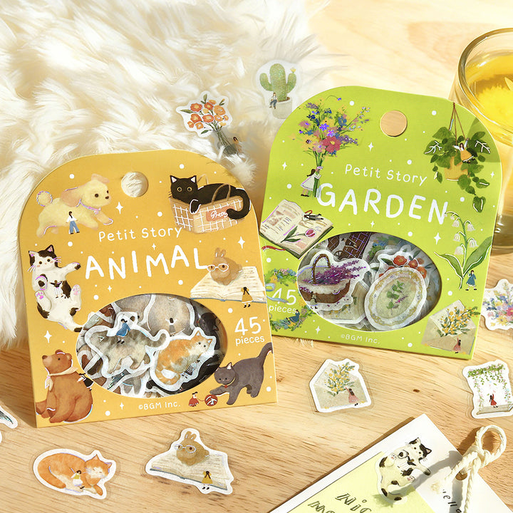 BGM Foil Stamping Flake Seal: Petit Story Animals — angle view
