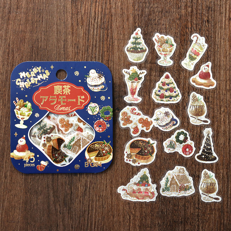 BGM Foil Stamping Christmas Limited Edition Flake Seal - Cafe A La Mode Santa — angle view