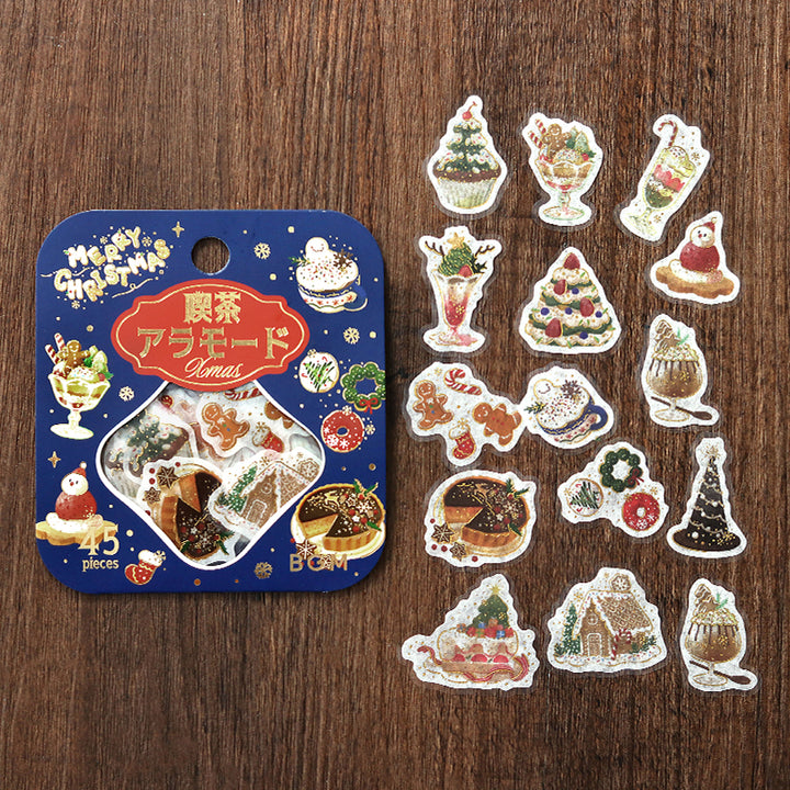 BGM Foil Stamping Christmas Limited Edition Flake Seal - Cafe A La Mode Santa — angle view
