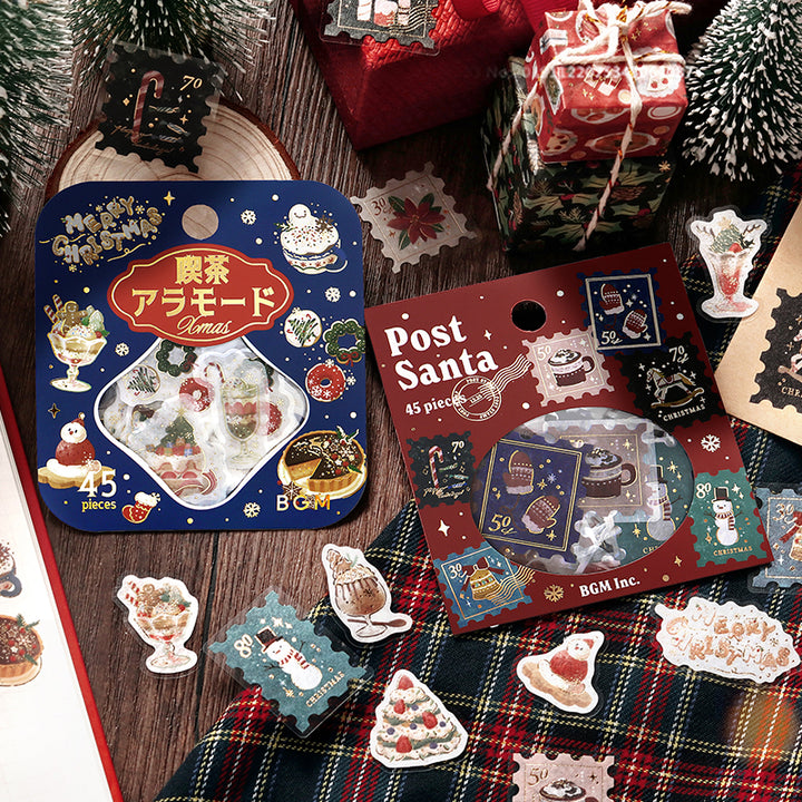 BGM Foil Stamping Christmas Limited Edition Flake Seal - Cafe A La Mode Santa — detail view