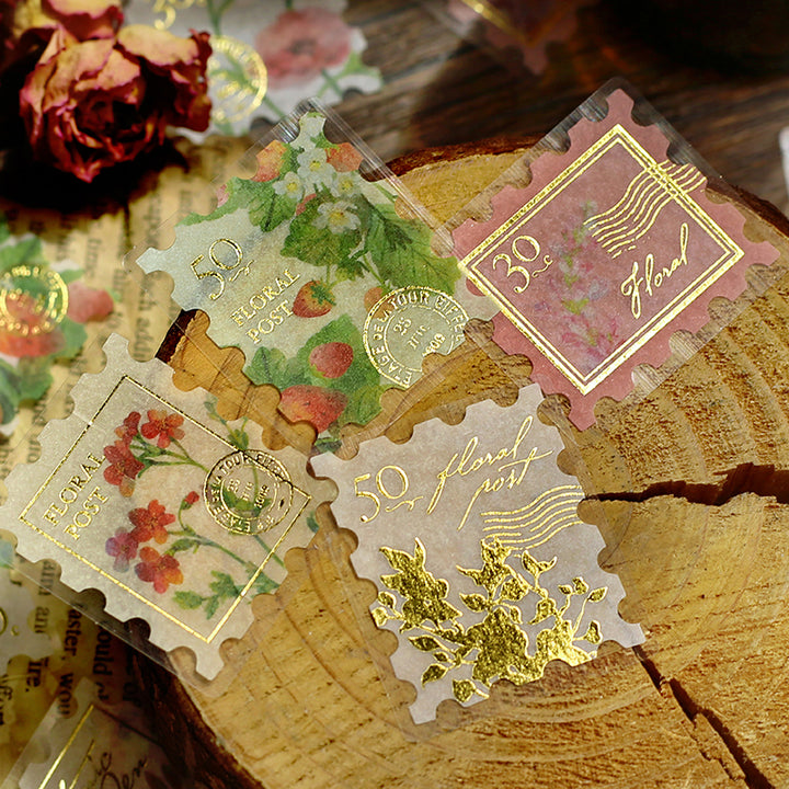 BGM Foil Stamping Flake Seal: Post Office Botanical Book - Red — in use