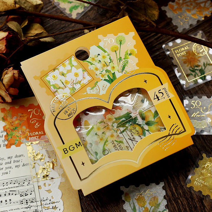 BGM Foil Stamping Flake Seal: Post Office Botanical Book - Yellow — in use
