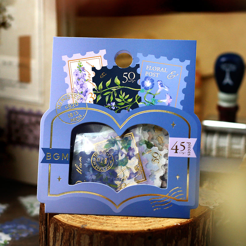 BGM Foil Stamping Flake Seal: Post Office Botanical Book - Blue — in use