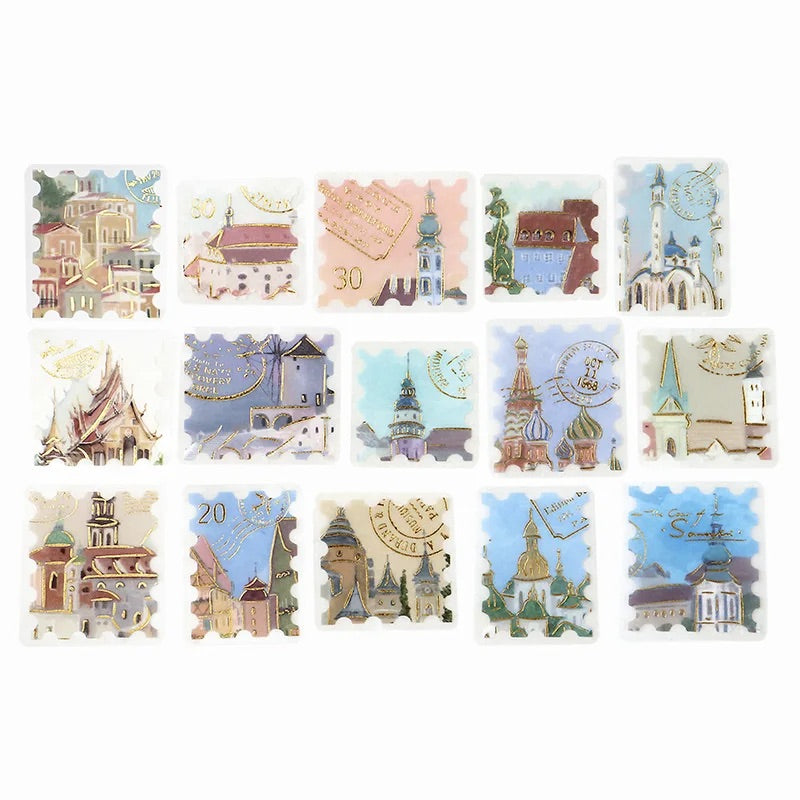 BGM Foil Stamping Flake Seal: Post Office - Around the World — front view