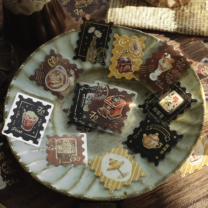 BGM Foil Stamping Flake Seal: Cafe Alamode - Post Office Brown — angle view