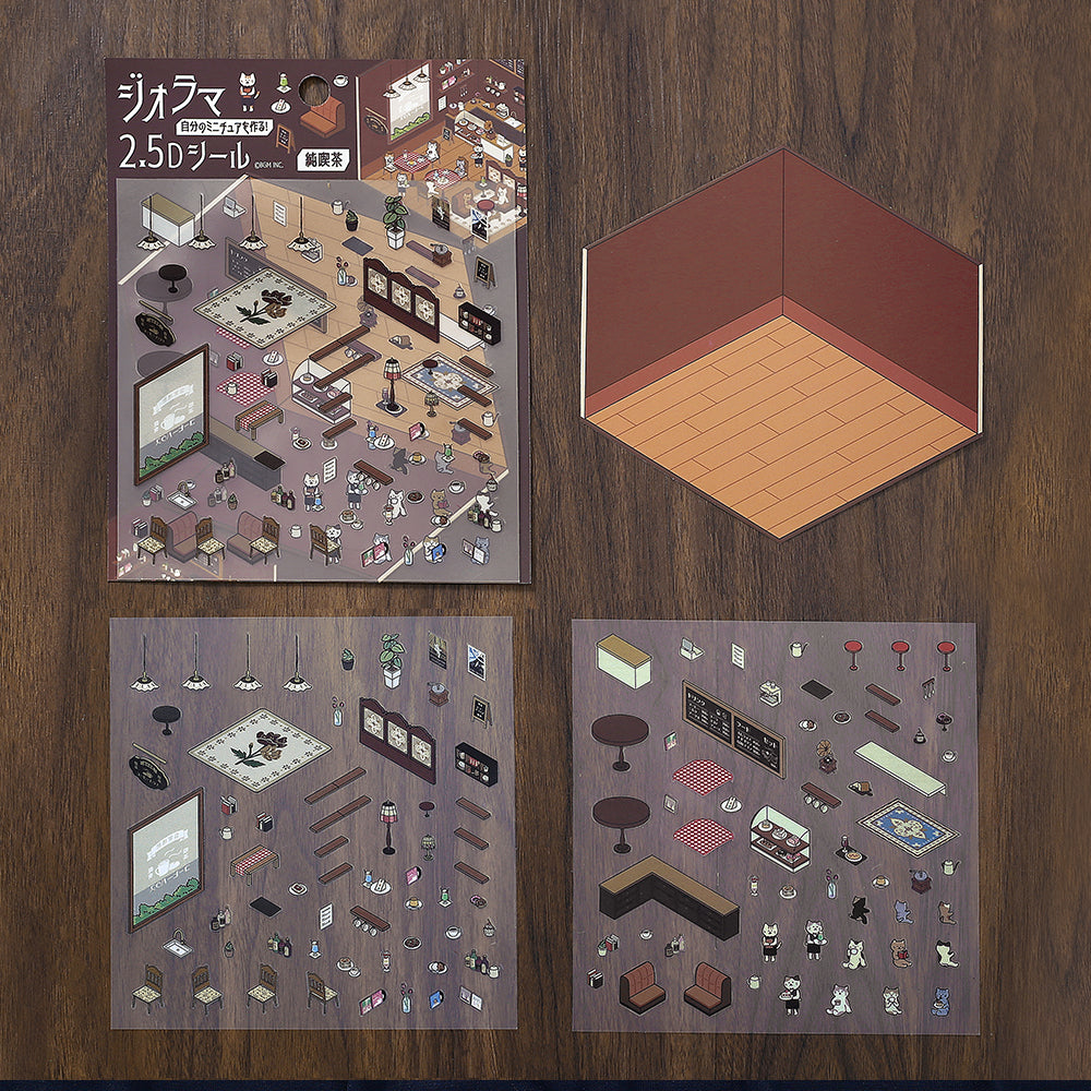 BGM Diorama 2.5D Seat Seal - Coffee Shop — side view