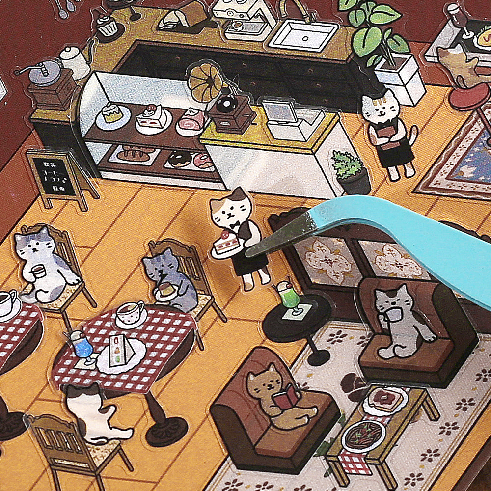 BGM Diorama 2.5D Seat Seal - Coffee Shop — in use