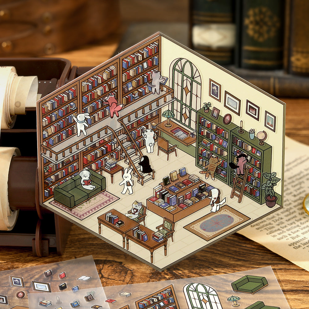 BGM Diorama 2.5D Seat Seal – Library Stickers Set