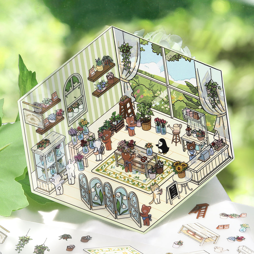 BGM Diorama 2.5D Seat Seal - Flower Shop — with packaging