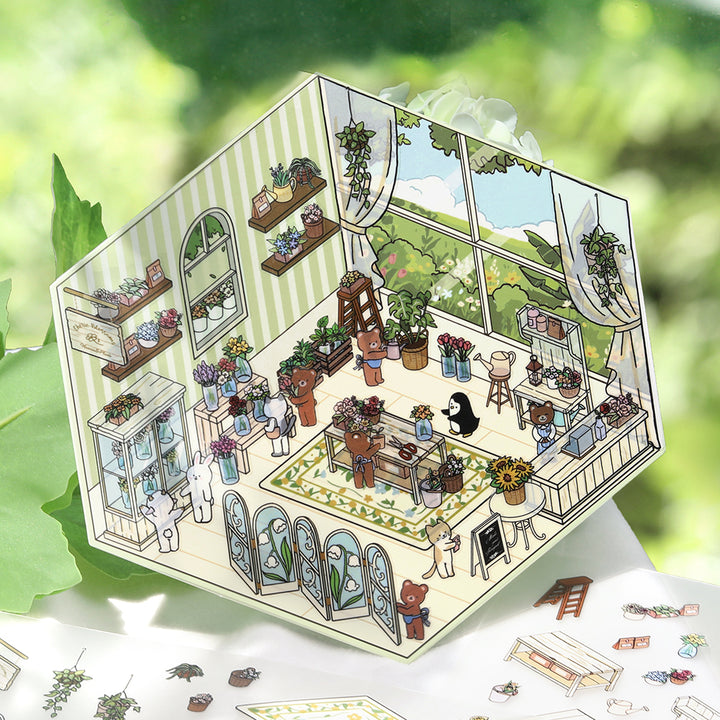 BGM Diorama 2.5D Seat Seal - Flower Shop — with packaging