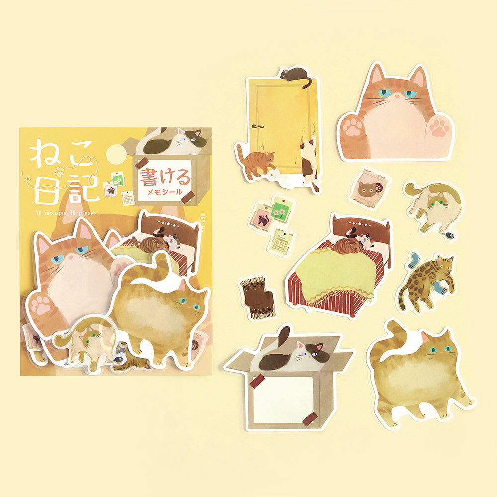 BGM Foil Stamping Memo Seal: Cat Diary - Yellow — side view