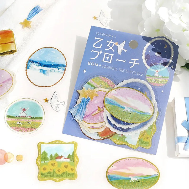 BGM Clear Seal: Maiden Brooch - Landscape — detail view