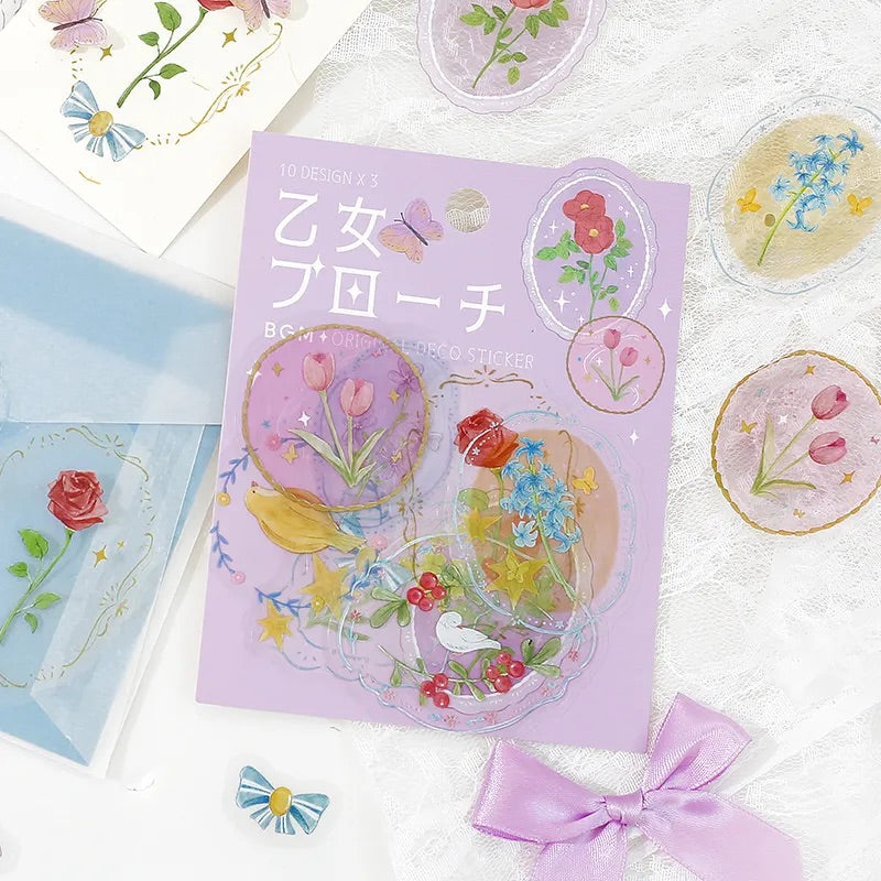 BGM Clear Seal: Maiden Brooch - Flower — detail view