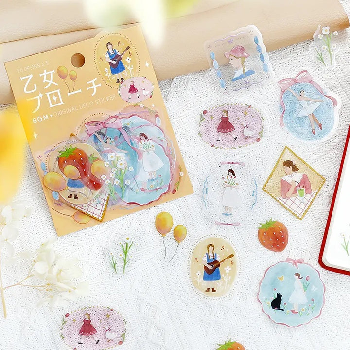 BGM Clear Seal: Maiden Brooch - Girl — detail view