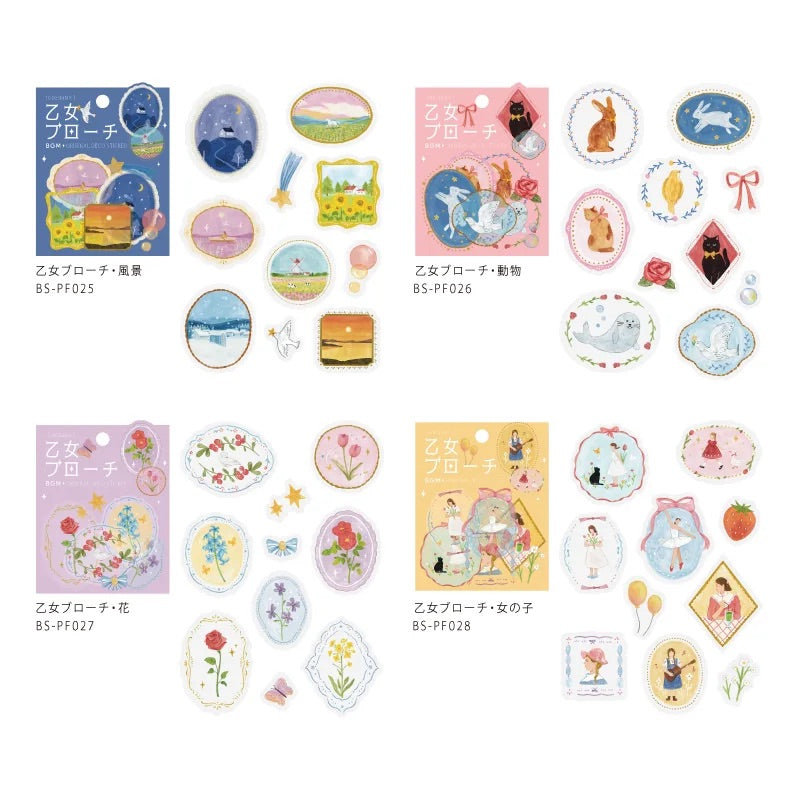 BGM Clear Seal: Maiden Brooch - Girl — flat lay