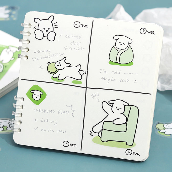 BGM Clear Seal: Puppy Petit - Green — with packaging