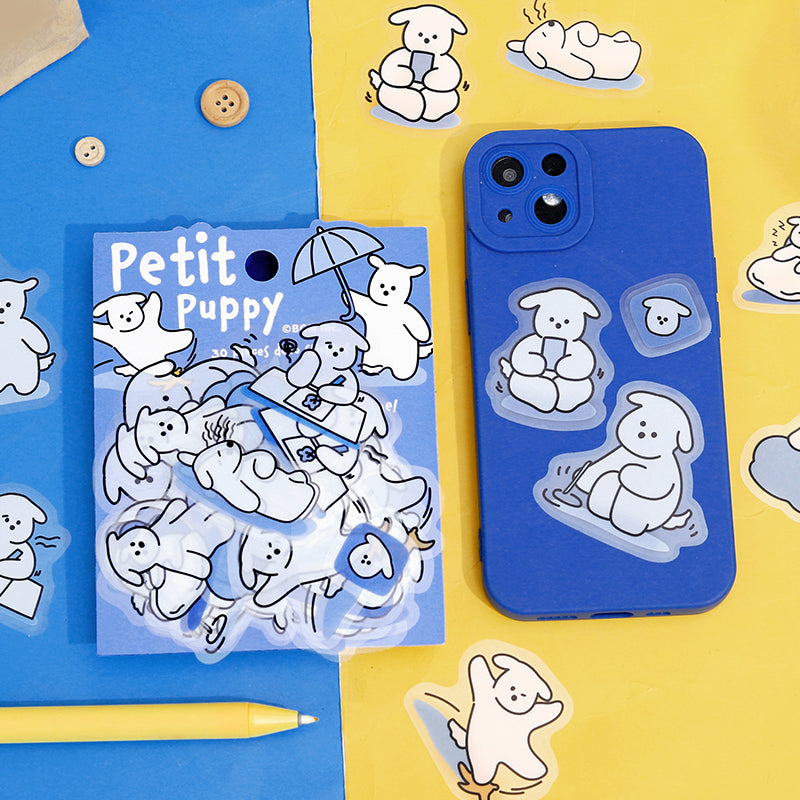 BGM Clear Seal: Puppy Petit - Blue — with packaging