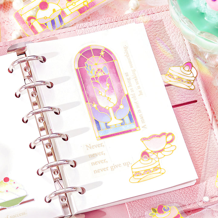 BGM Foil Stamping Clear Seal: Cafe A La Mode Stained Glass - Red — with packaging