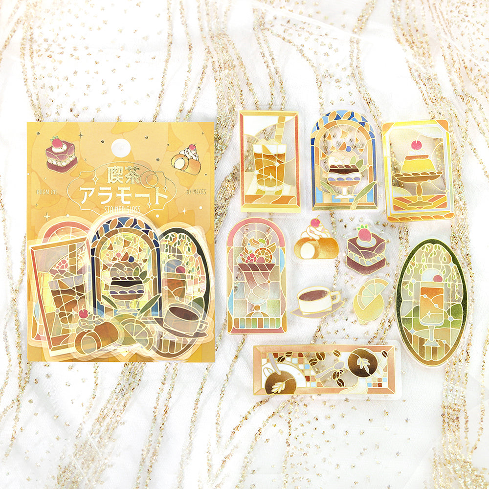BGM Foil Stamping Clear Seal: Cafe A La Mode Stained Glass - Yellow — front view