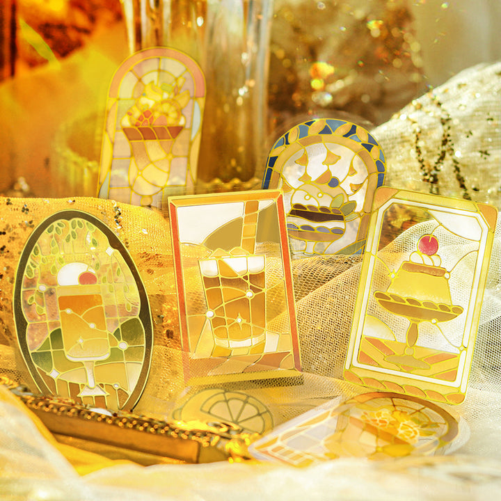 BGM Foil Stamping Clear Seal: Cafe A La Mode Stained Glass - Yellow — detail view