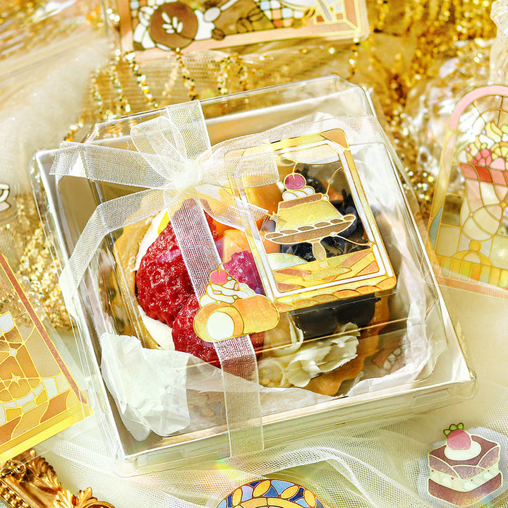 BGM Foil Stamping Clear Seal: Cafe A La Mode Stained Glass - Yellow — with packaging
