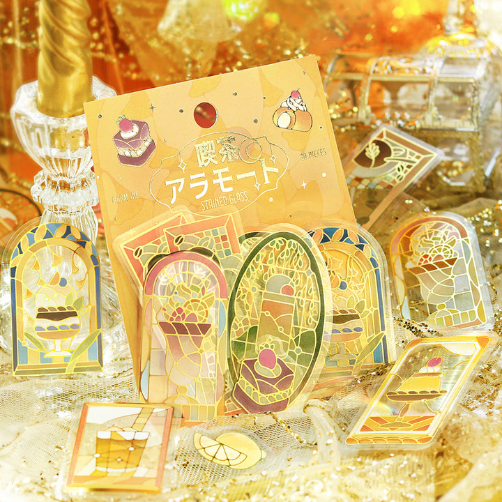 BGM Foil Stamping Clear Seal: Cafe A La Mode Stained Glass - Yellow — angle view