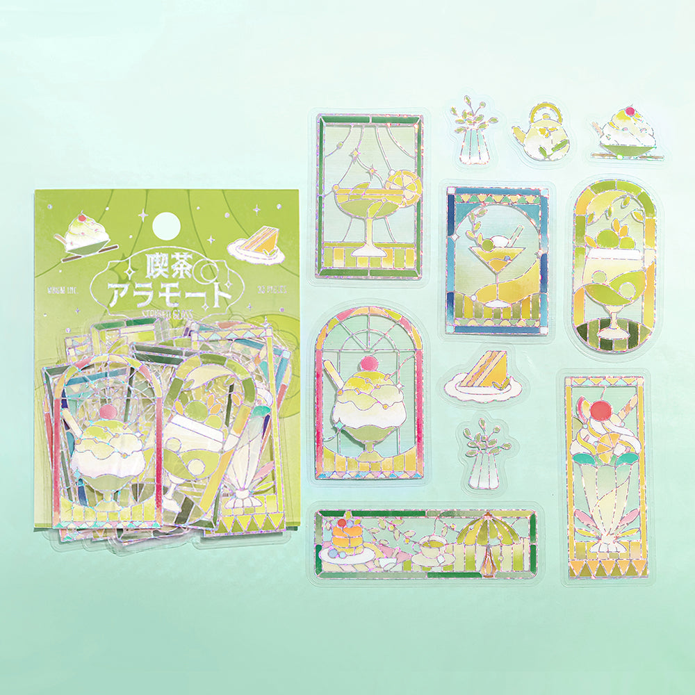 BGM Foil Stamping Clear Seal: Cafe A La Mode Stained Glass - Green — front view