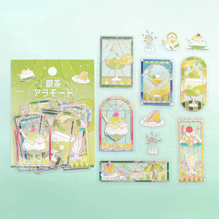 BGM Foil Stamping Clear Seal: Cafe A La Mode Stained Glass - Green — front view