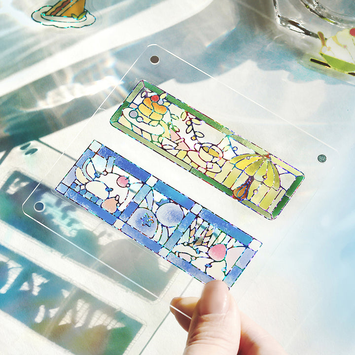 BGM Foil Stamping Clear Seal: Cafe A La Mode Stained Glass - Green — in use