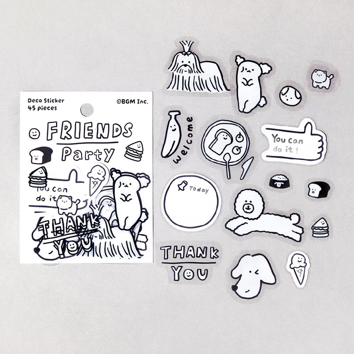 BGM Deco Sticker Mix Seal: YURUKU IKO-YO! - Friends — side view