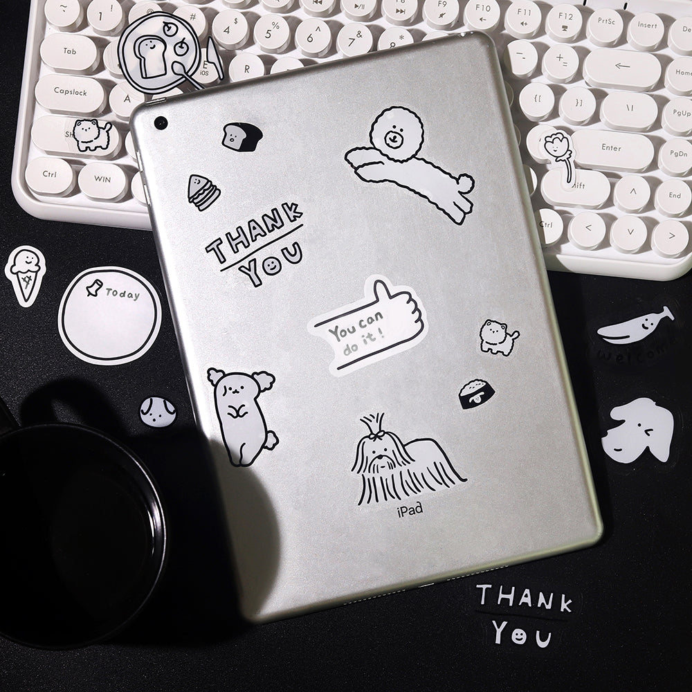 BGM Deco Sticker Mix Seal: YURUKU IKO-YO! - Friends — angle view