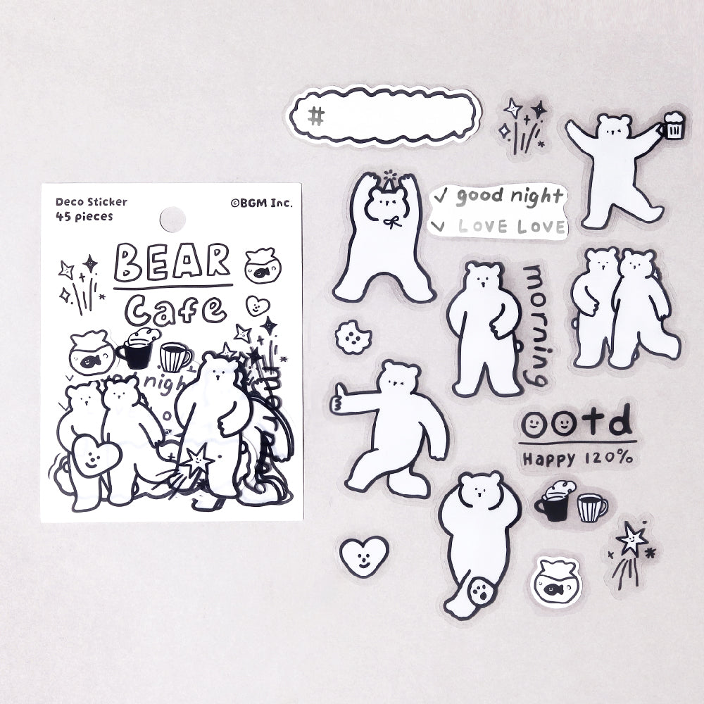 BGM Deco Sticker Mix Seal: YURUKU IKO-YO! - Bear — side view