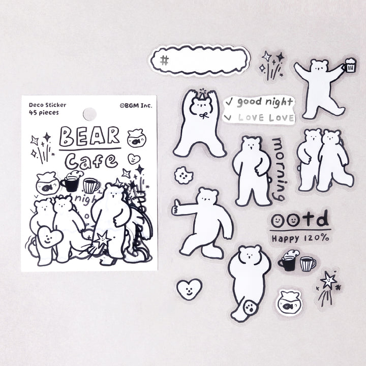 BGM Deco Sticker Mix Seal: YURUKU IKO-YO! - Bear — side view