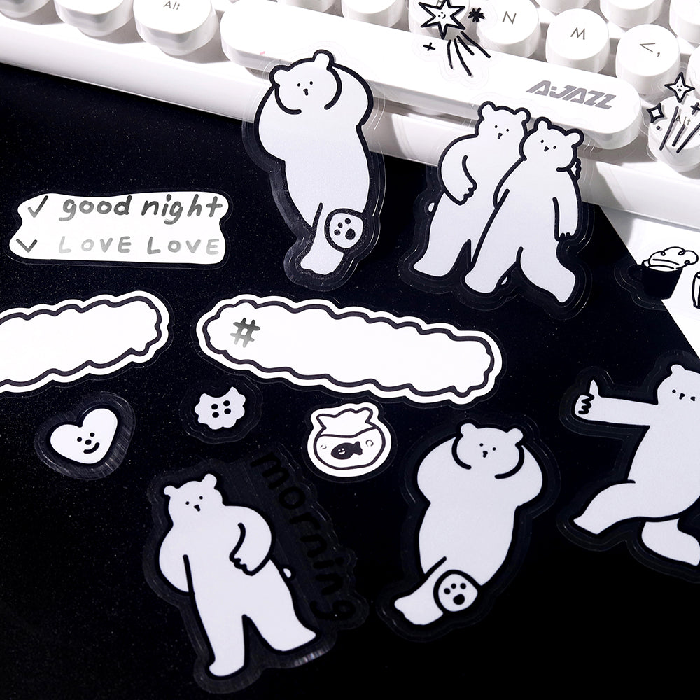 BGM Deco Sticker Mix Seal: YURUKU IKO-YO! - Bear — detail view