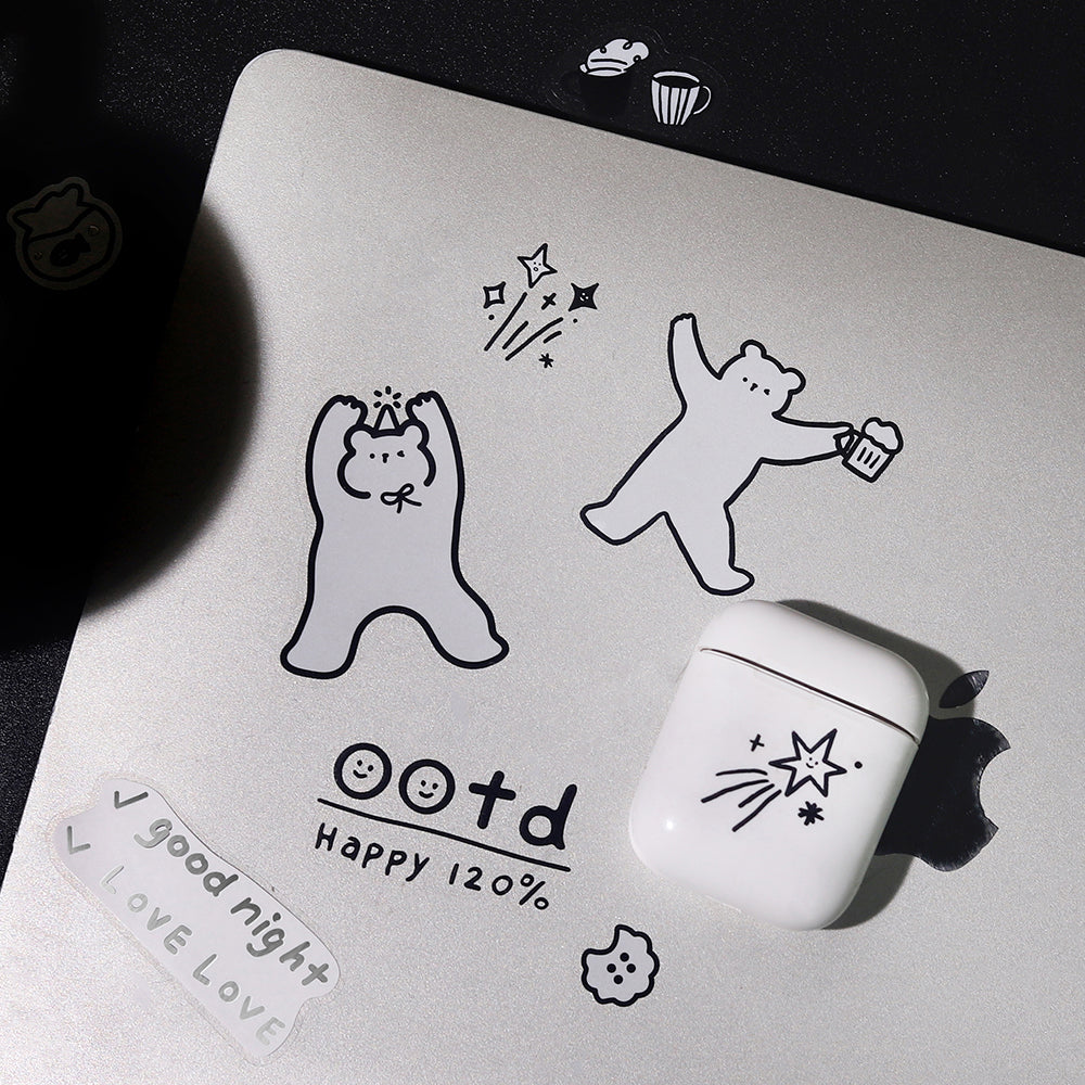 BGM Deco Sticker Mix Seal: YURUKU IKO-YO! - Bear — with packaging