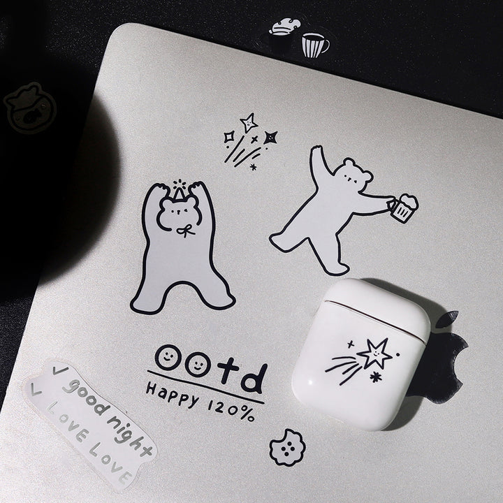 BGM Deco Sticker Mix Seal: YURUKU IKO-YO! - Bear — with packaging