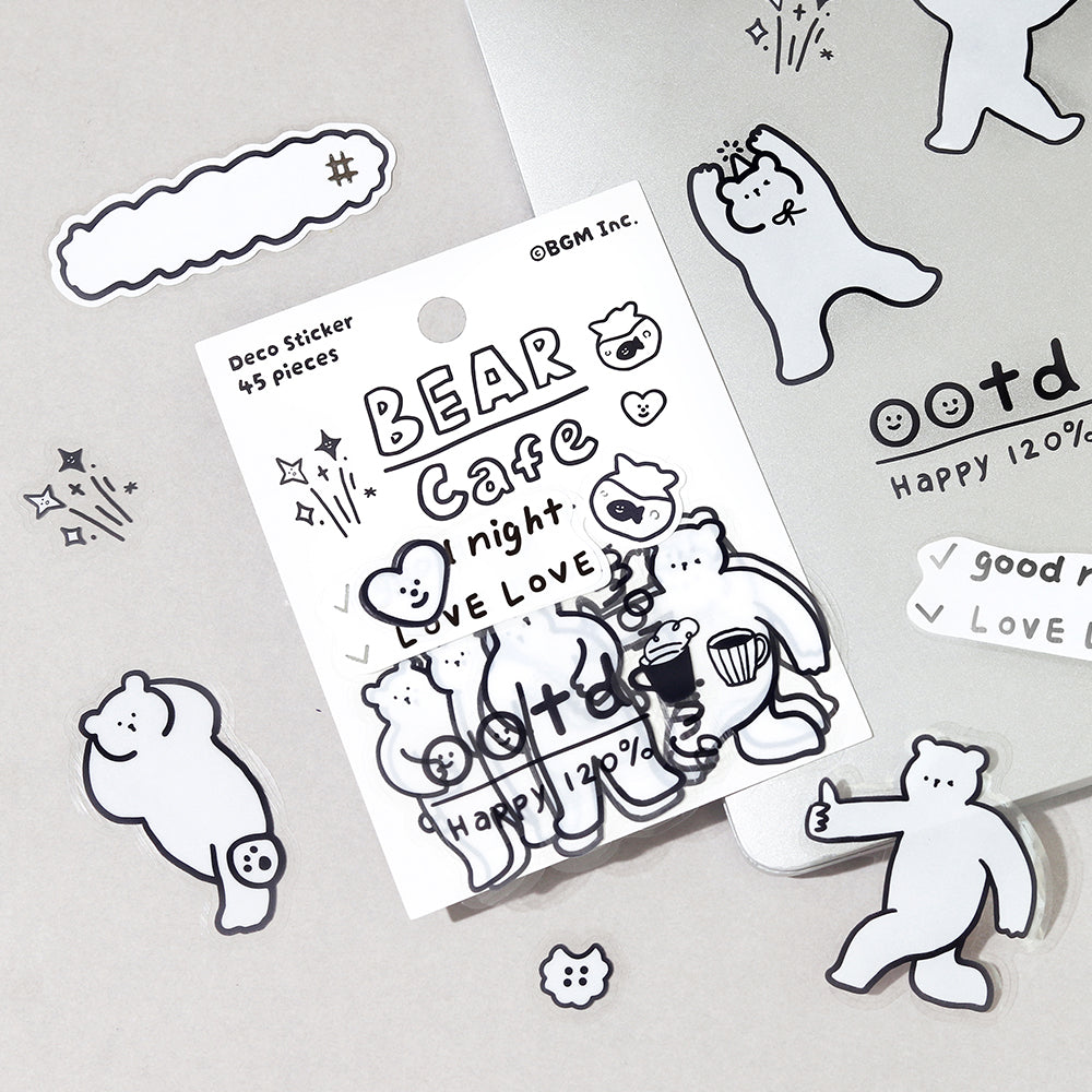BGM Deco Sticker Mix Seal: YURUKU IKO-YO! - Bear — in use
