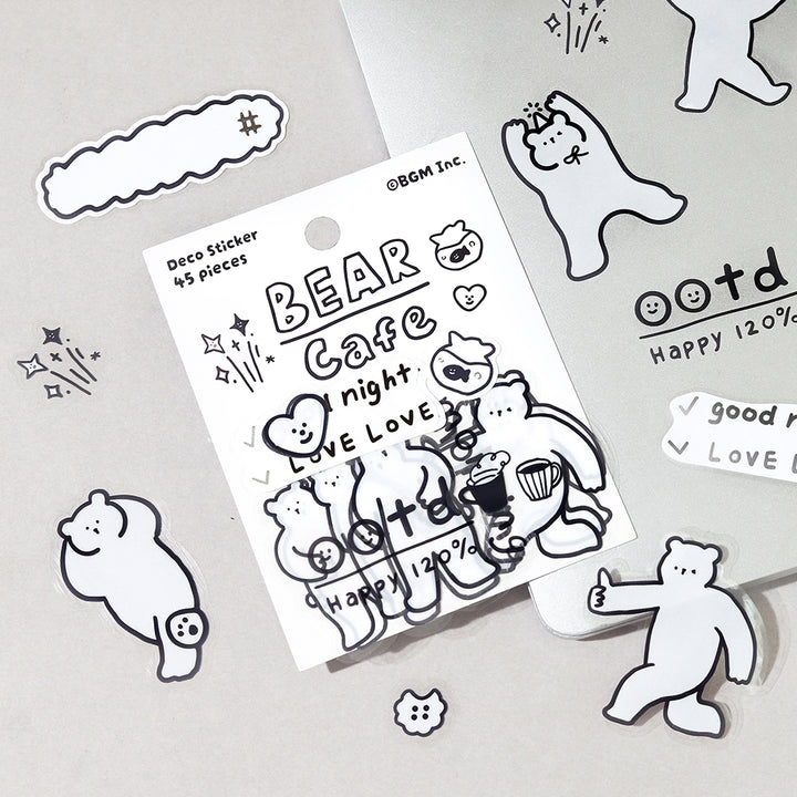 BGM Deco Sticker Mix Seal: YURUKU IKO-YO! - Bear — in use