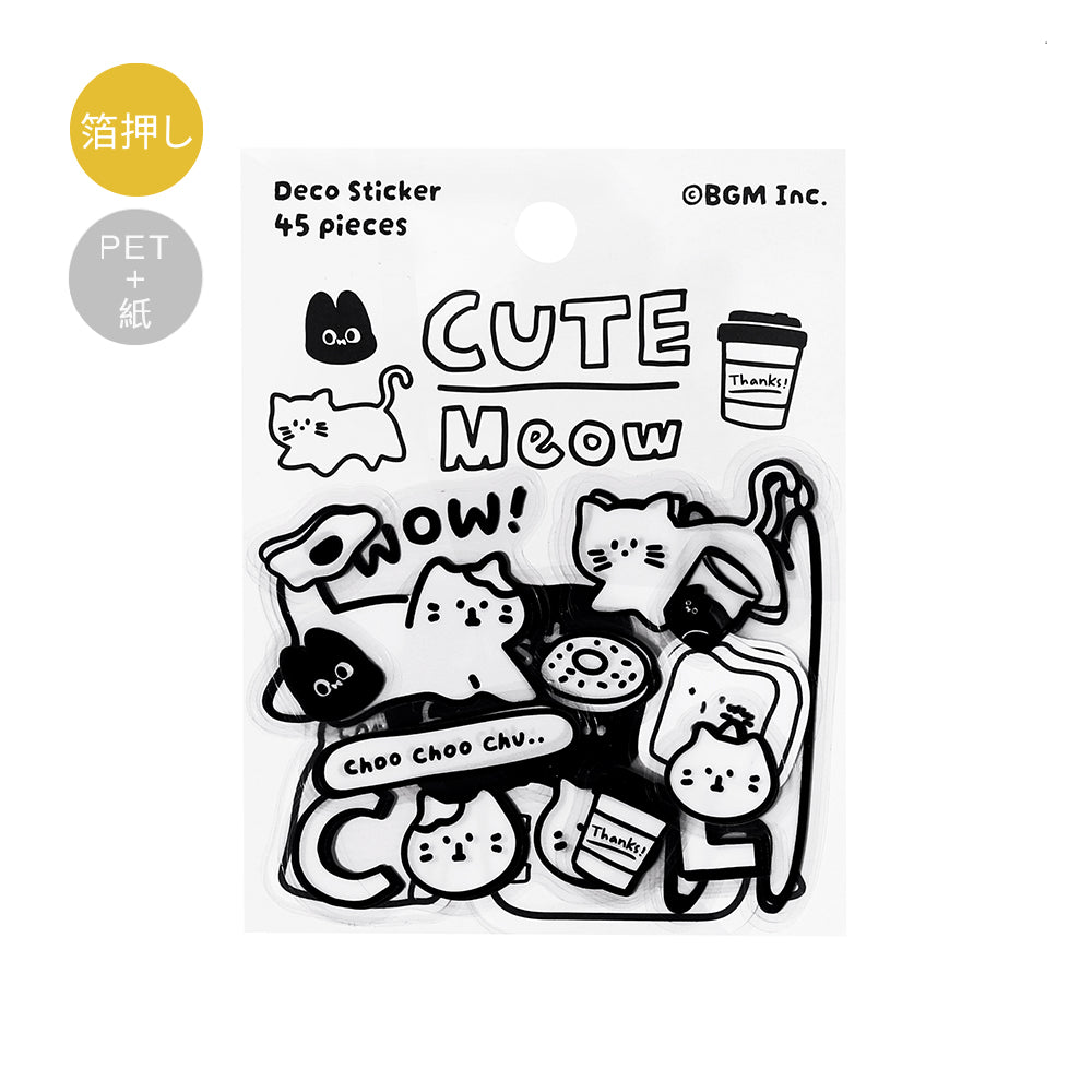 BGM Deco Sticker Mix Seal: YURUKU IKO-YO! - Cat — front view