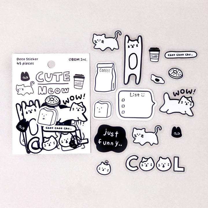 BGM Deco Sticker Mix Seal: YURUKU IKO-YO! - Cat — side view