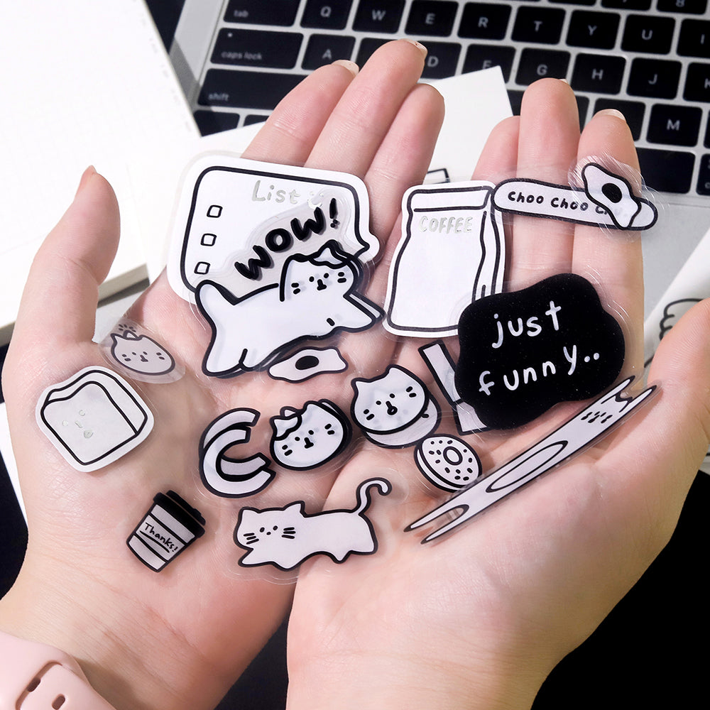 BGM Deco Sticker Mix Seal: YURUKU IKO-YO! - Cat — detail view