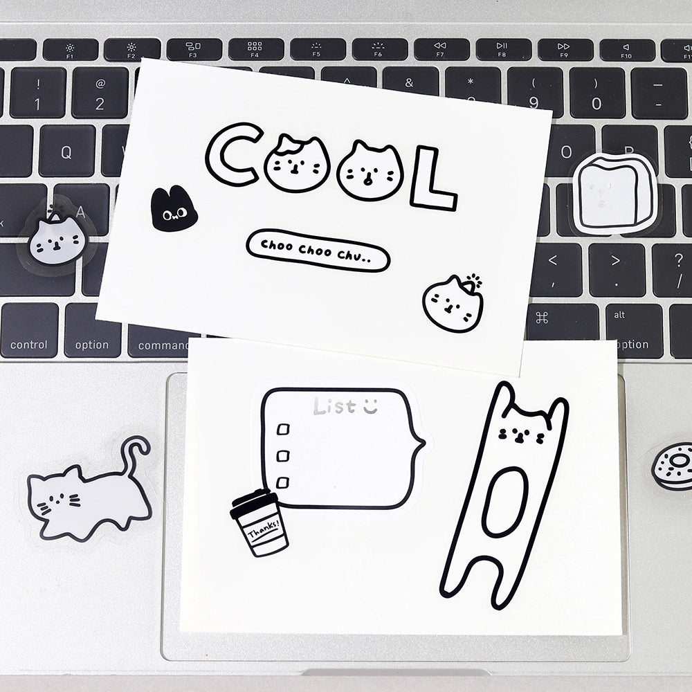 BGM Deco Sticker Mix Seal: YURUKU IKO-YO! - Cat — with packaging