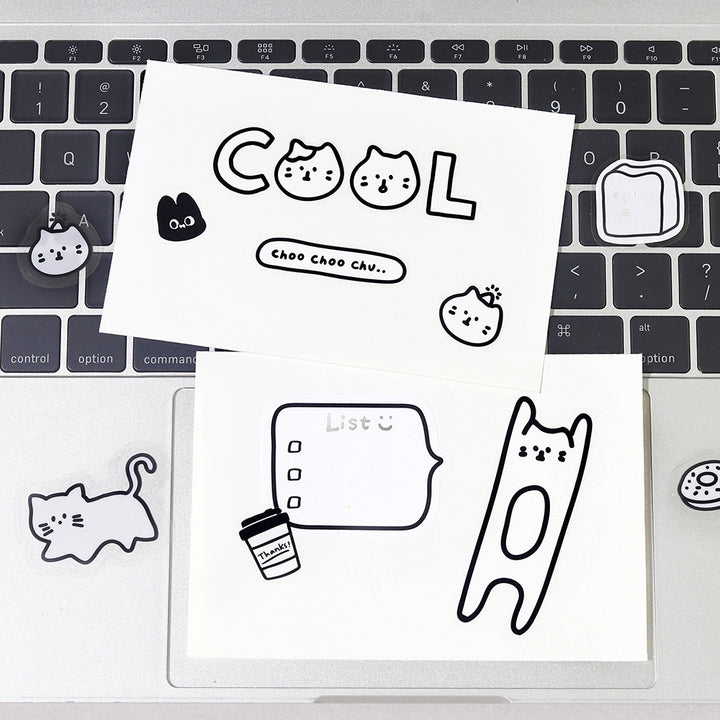 BGM Deco Sticker Mix Seal: YURUKU IKO-YO! - Cat — with packaging