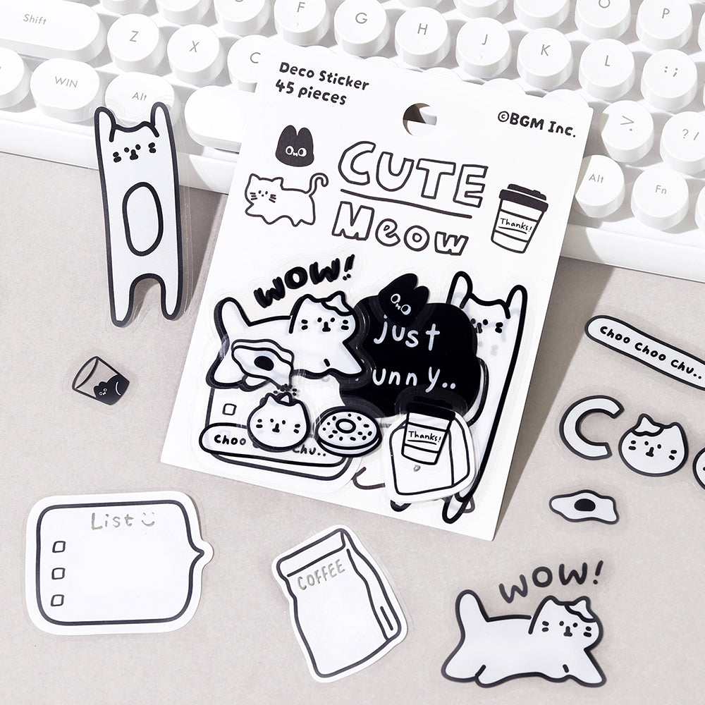 BGM Deco Sticker Mix Seal: YURUKU IKO-YO! - Cat — in use